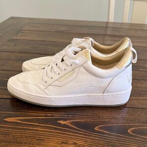 Vintage Havana White Sneakers with Gold Details